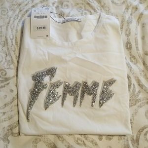 Zara | Slogan T-shirt- Femme